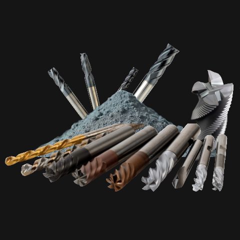 Hartmetall- und HSS-Werkzeuge wie Bohrer, Fräser und Wendeschneidplatten zur Verwertung